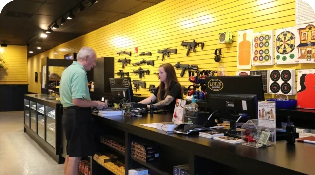 Firearm rentals counter