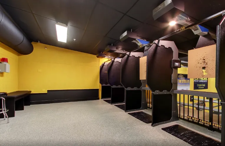 Shooting booths inside Jensen Beach range